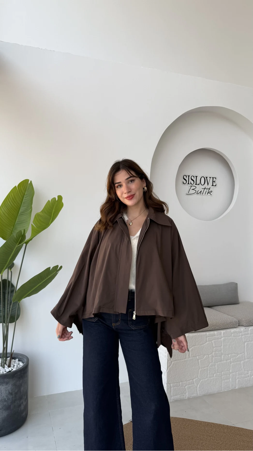 Josie Pelerin Trençkot - Kahverengi - Kod: 7603