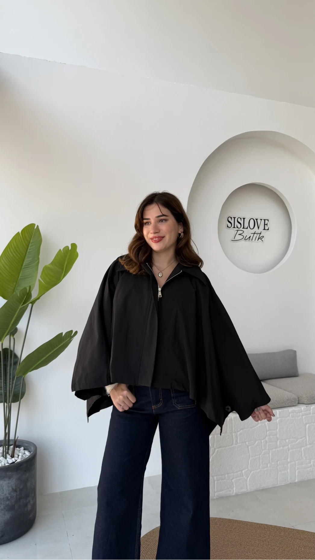 Josie Pelerin Trençkot - Siyah - Kod: 7603