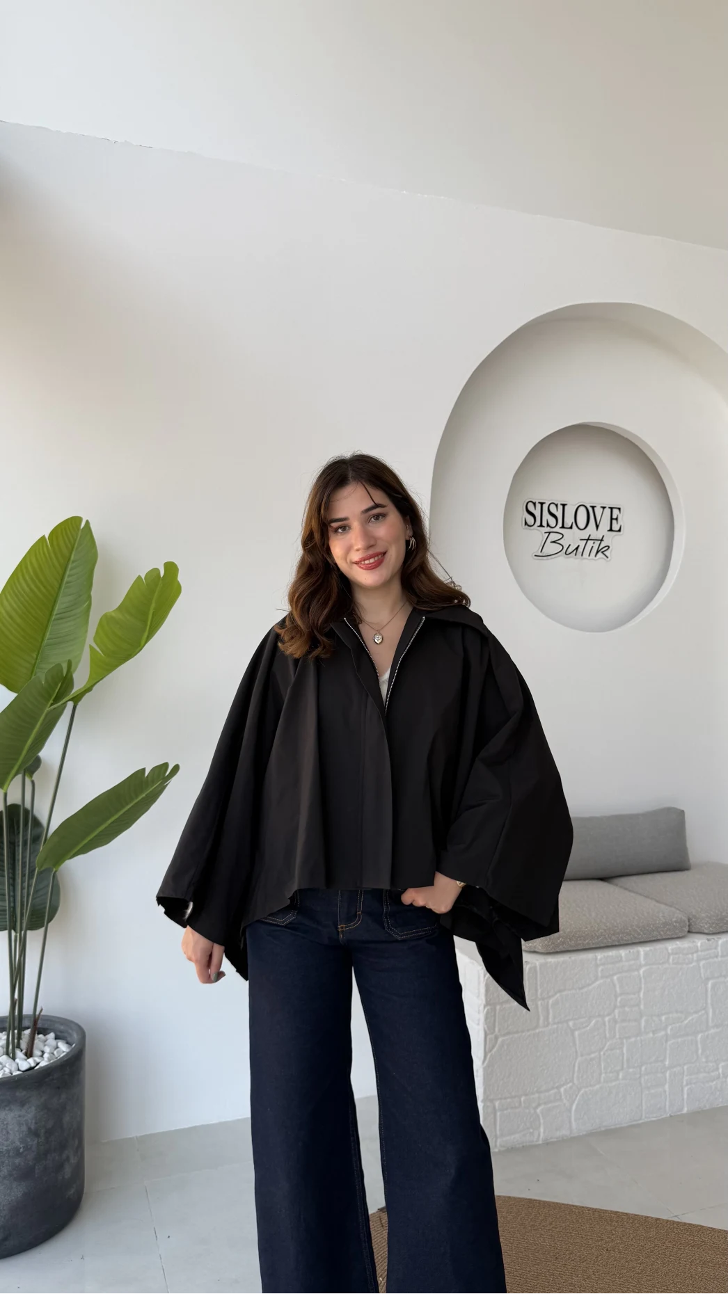 Josie Pelerin Trençkot - Siyah - Kod: 7603