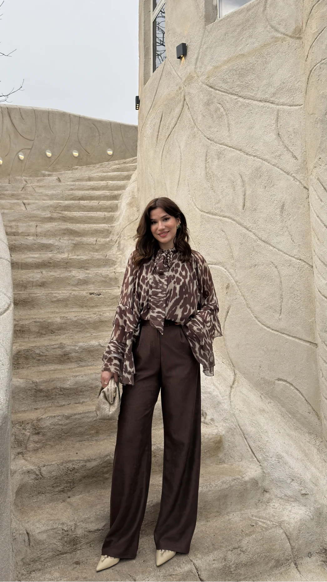 Kadife Cırt Detay Pantolon - Kahverengi - Kod: 3997