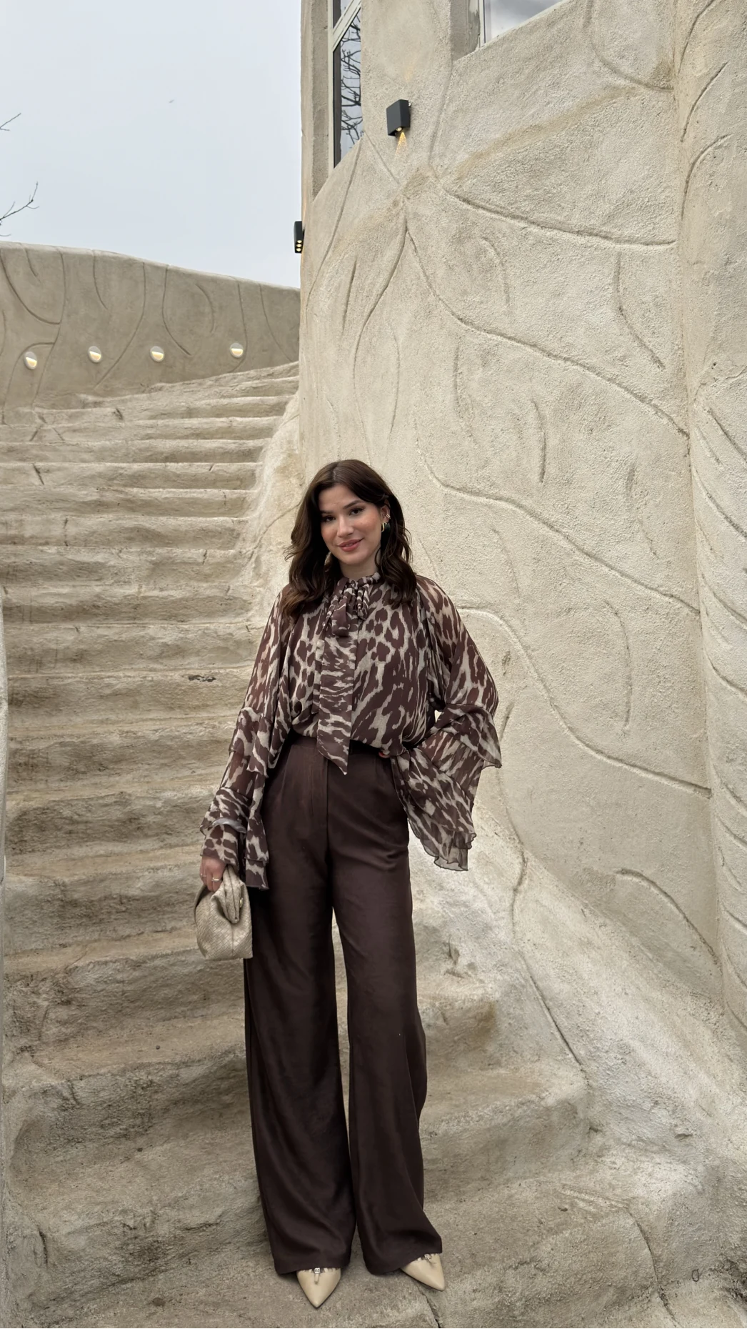 Kadife Cırt Detay Pantolon - Kahverengi - Kod: 3997