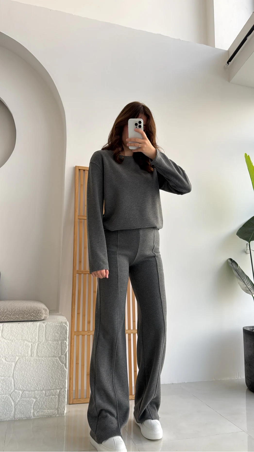 Kadife Fitili Takım Antrasit