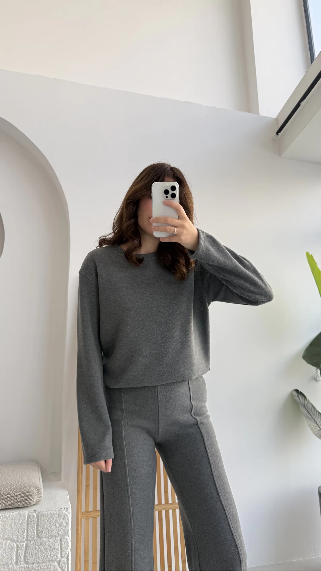 Kadife Fitili Takım Antrasit