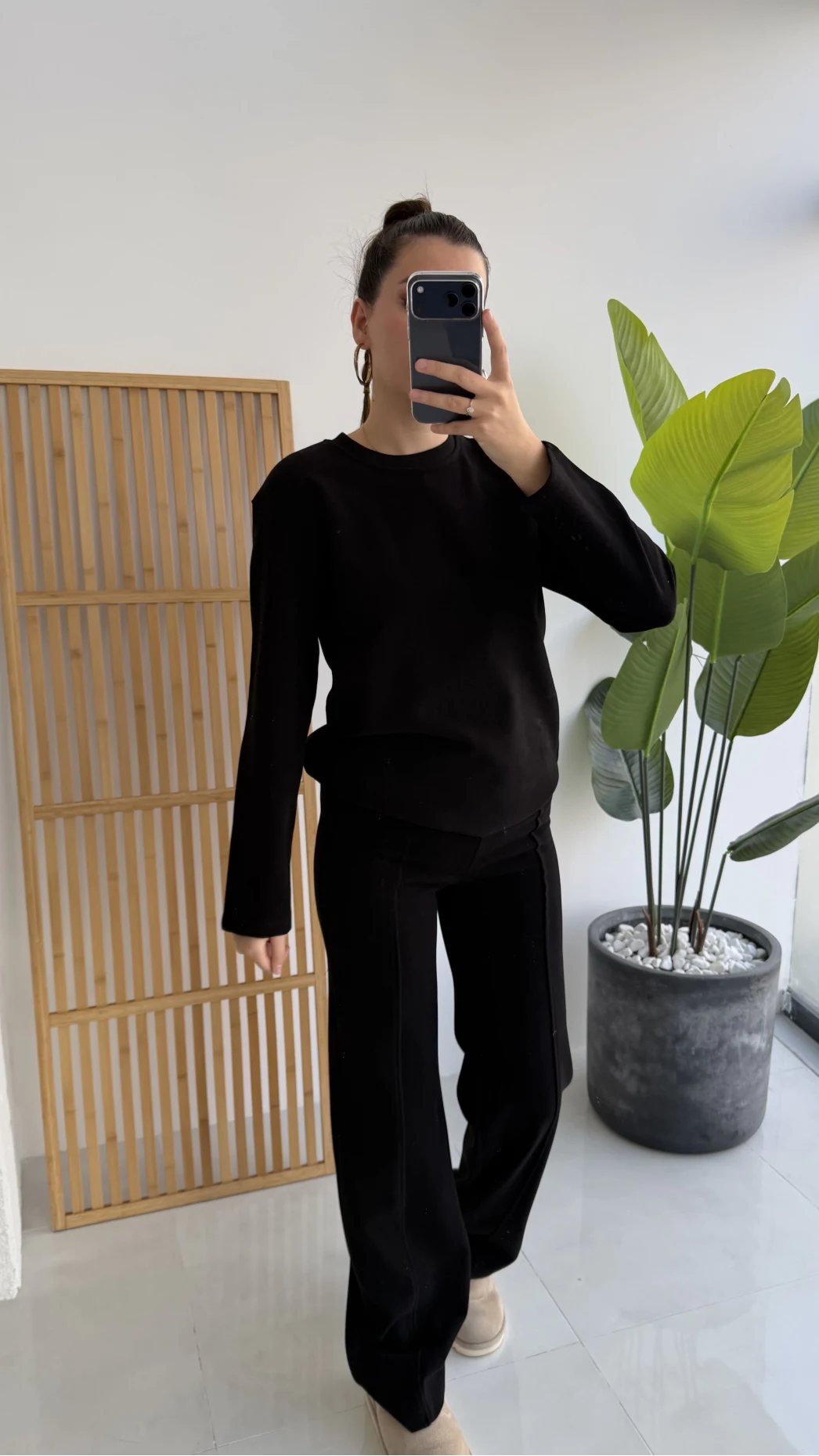 Kadife Fitili Takım Siyah