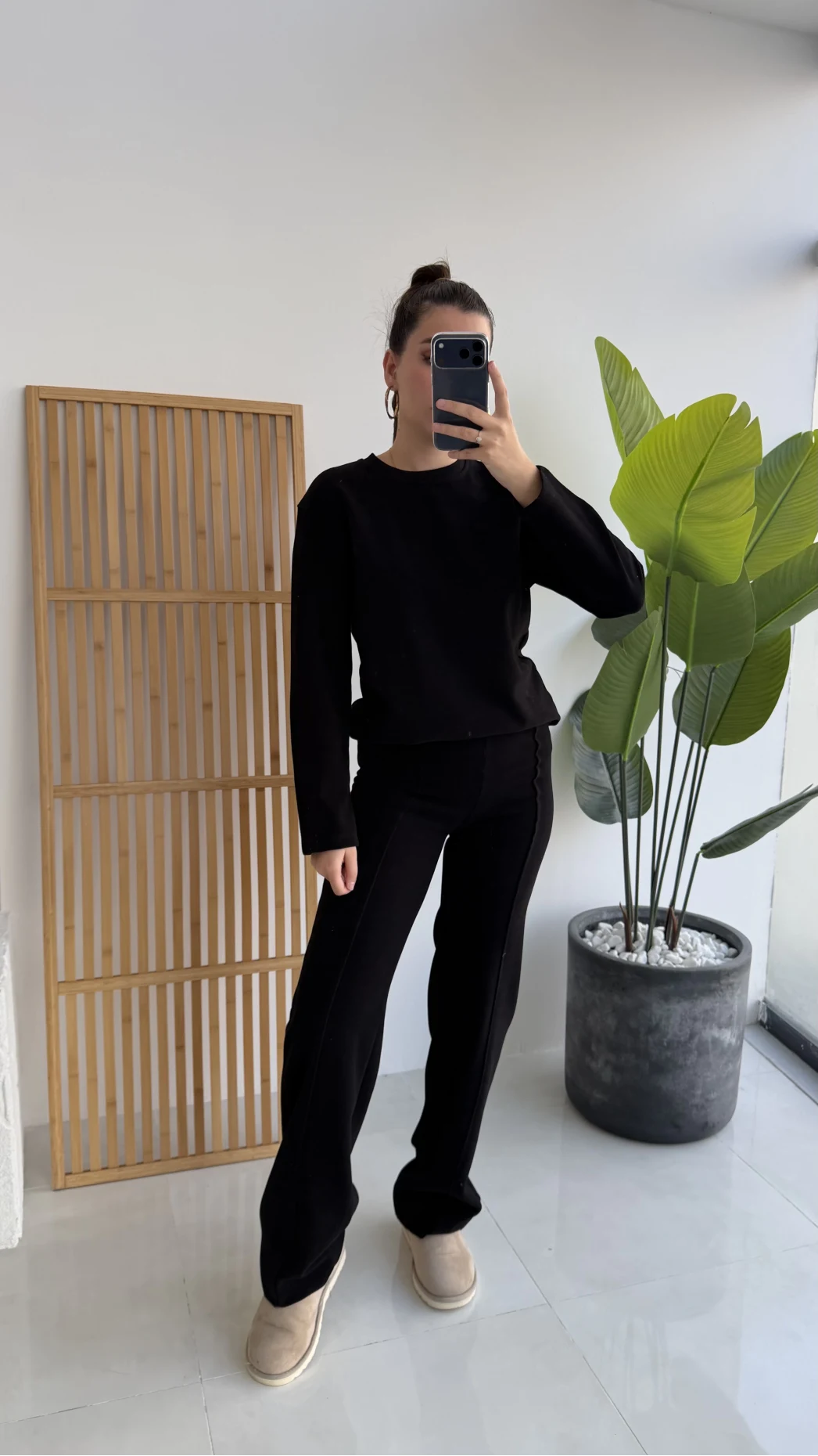 Kadife Fitili Takım Siyah