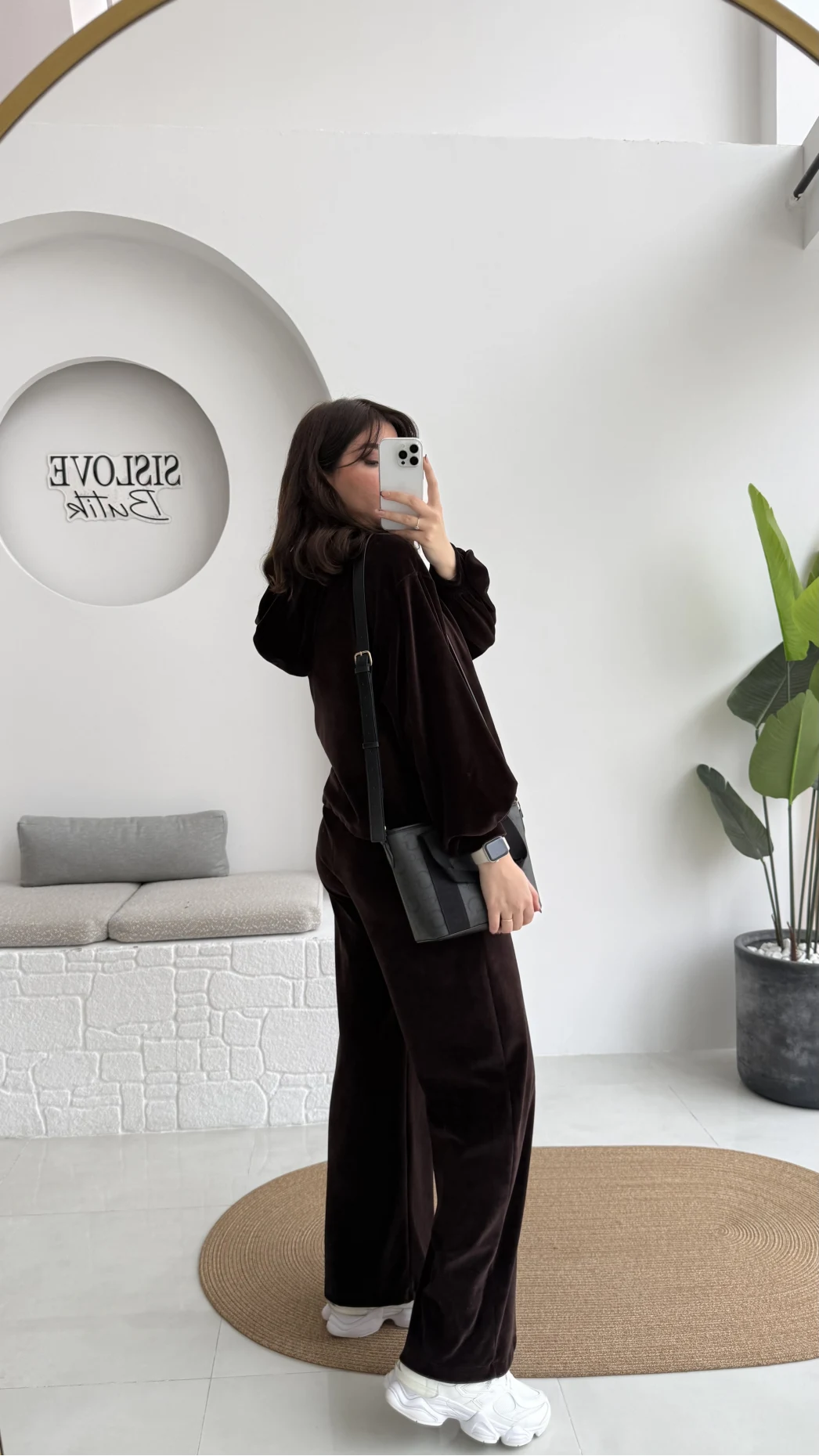 Kadife Üçlü Takım - Acı Kahve - Kod: 0097