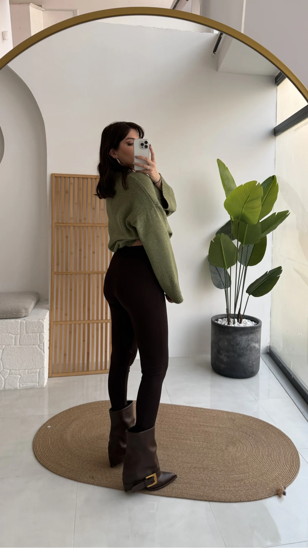 Kahverengi Düğmeli Tayt - Kod: 251165