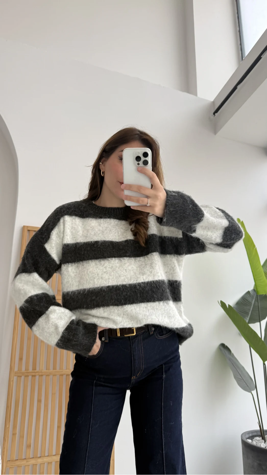 Kalın Çizgili Kazak - Antrasit