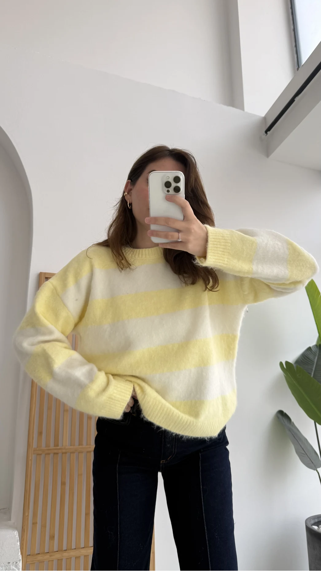 Kalın Çizgili Kazak - Sarı