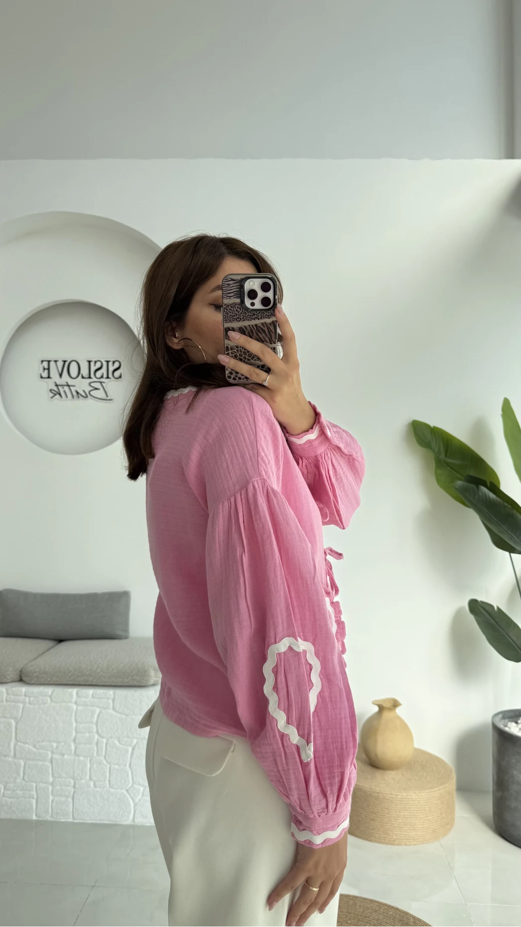 Kalp İşlemeli Pinterst Bluz - Şeker Pembesi - 1027