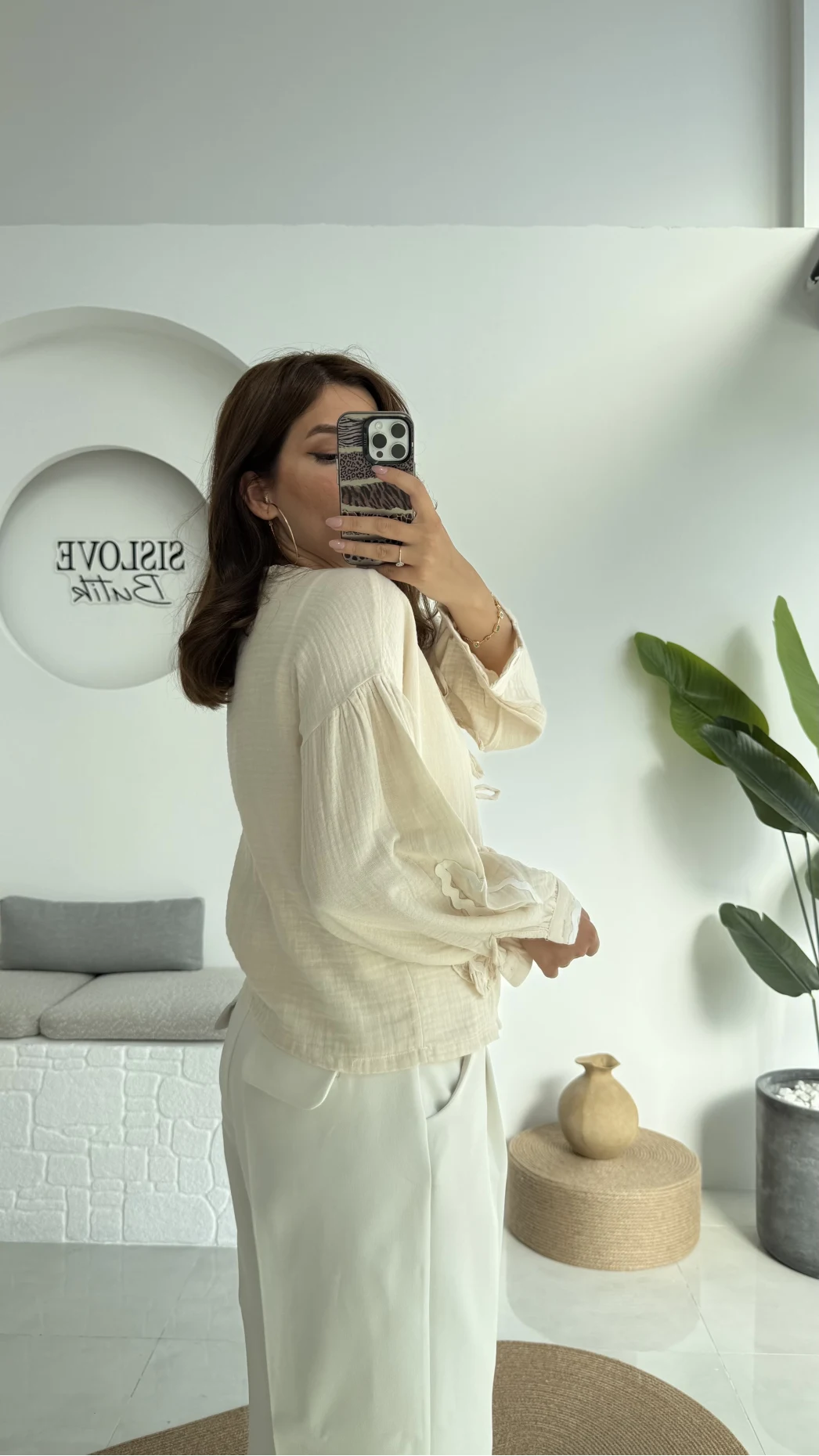 Kalp İşlemeli Pinterst Bluz - Taş - 1027