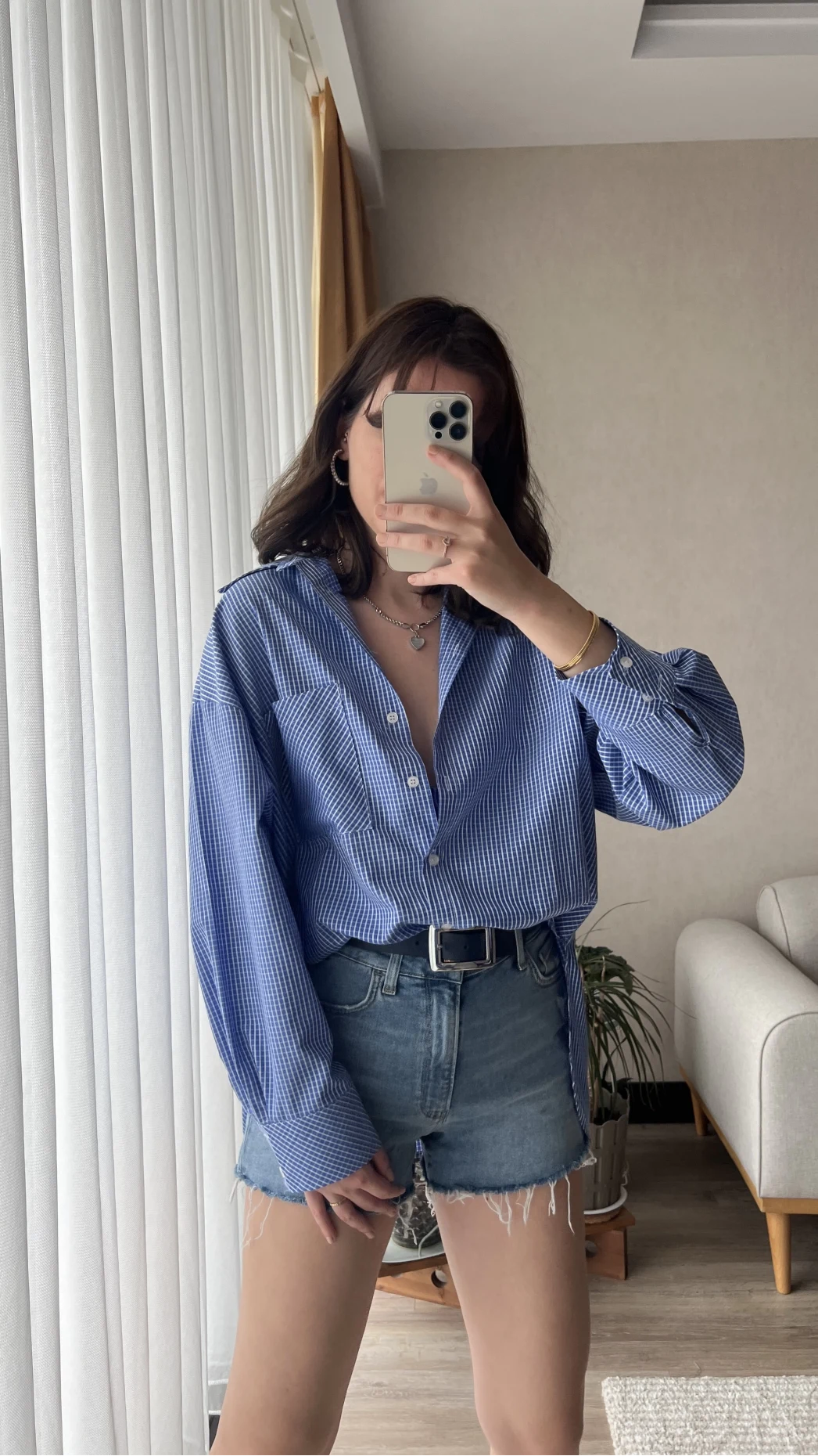 Kareli Gömlek&Bra Takım