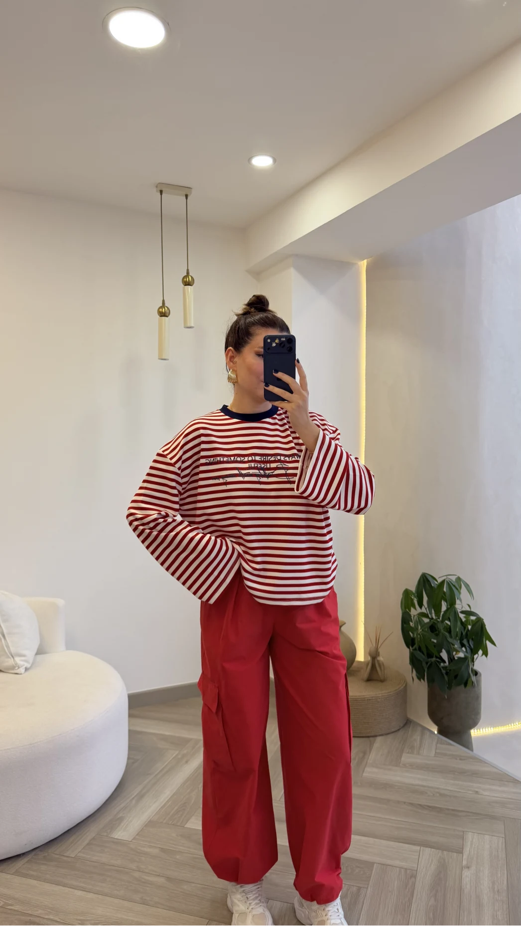 Kargo Cep Pantolon - Kırmızı - Kod: 581163