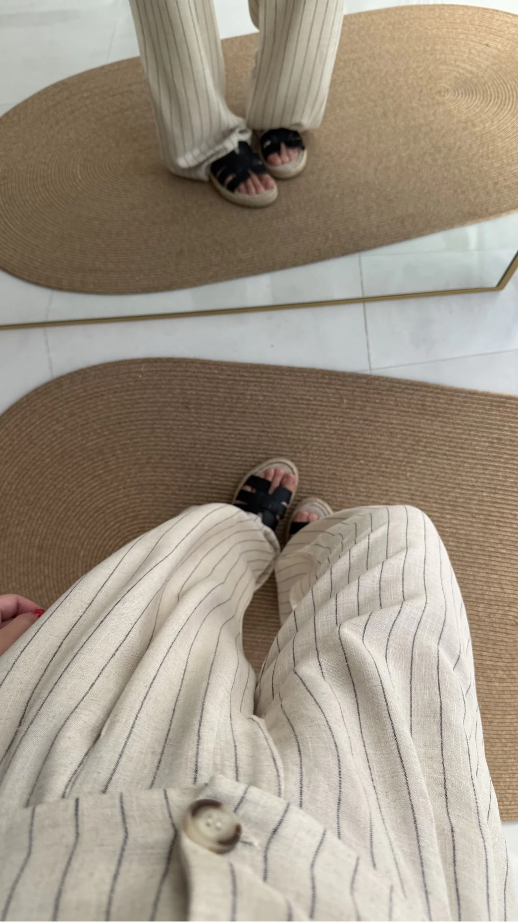 Karina Çizgili Yelek Pantolon Takım - 7212