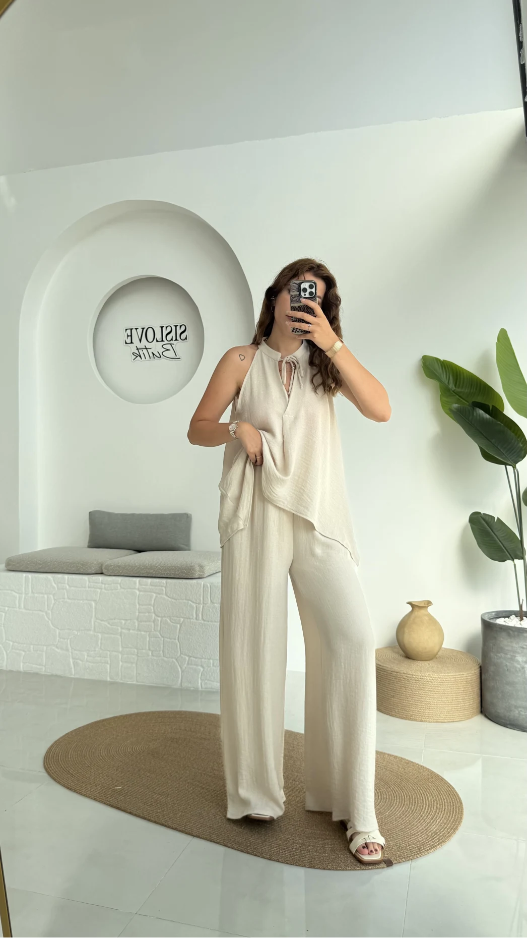 Karmen Keten Takım Krem 51182