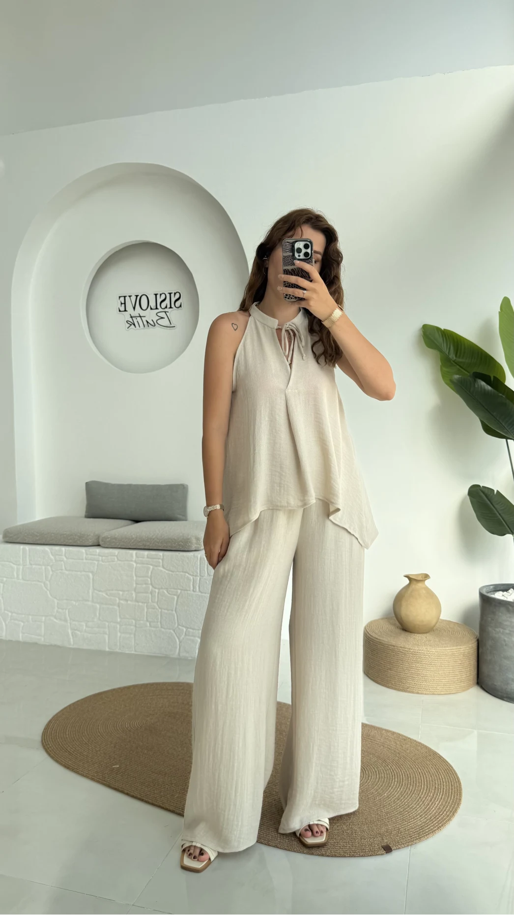 Karmen Keten Takım Krem 51182