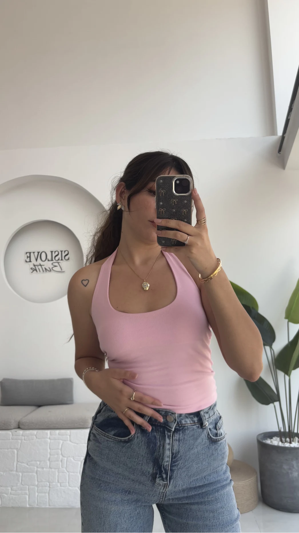 Karolina Boyundan Geçmeli Crop - Pembe