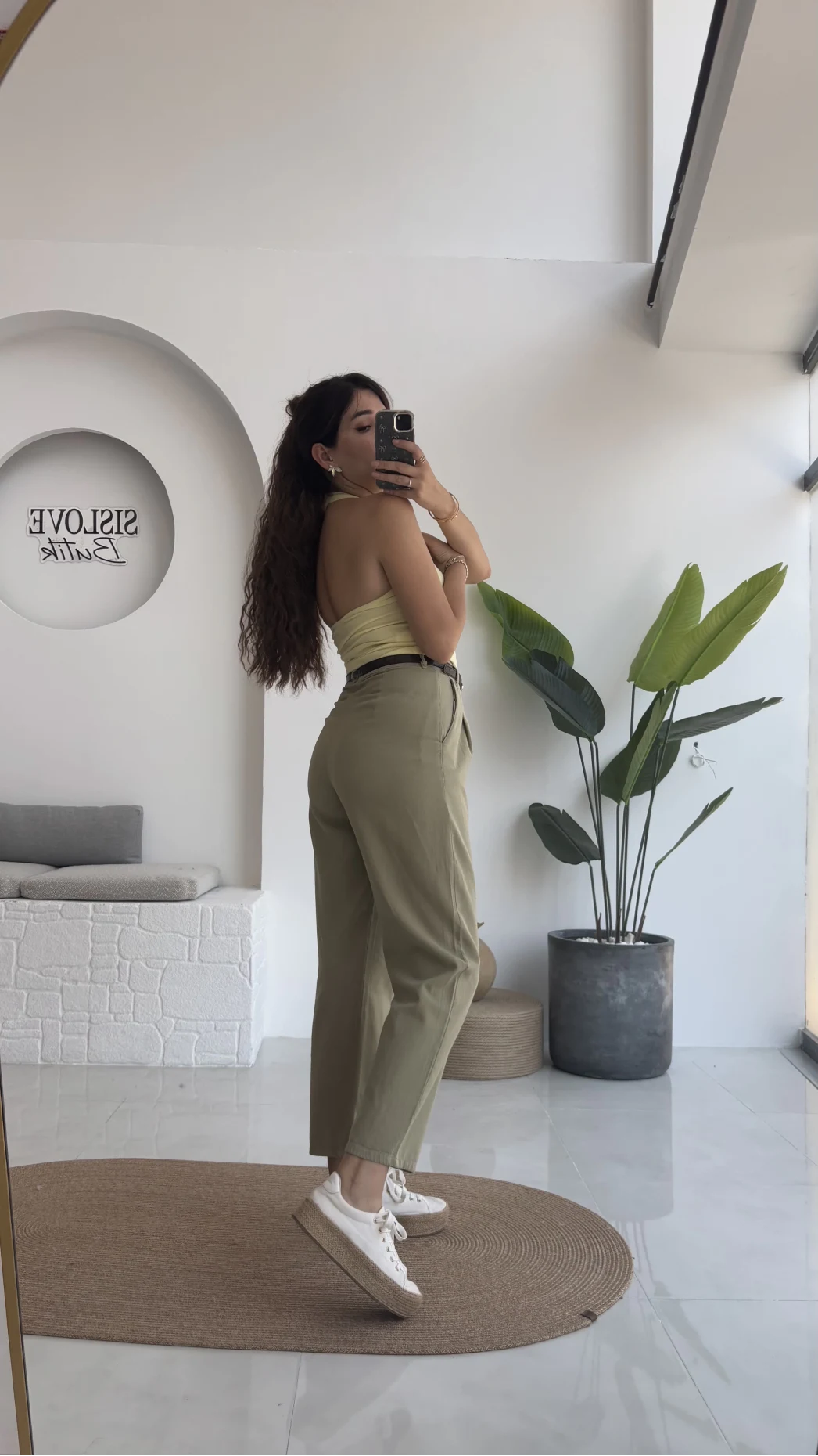Karolina Boyundan Geçmeli Crop - Sarı