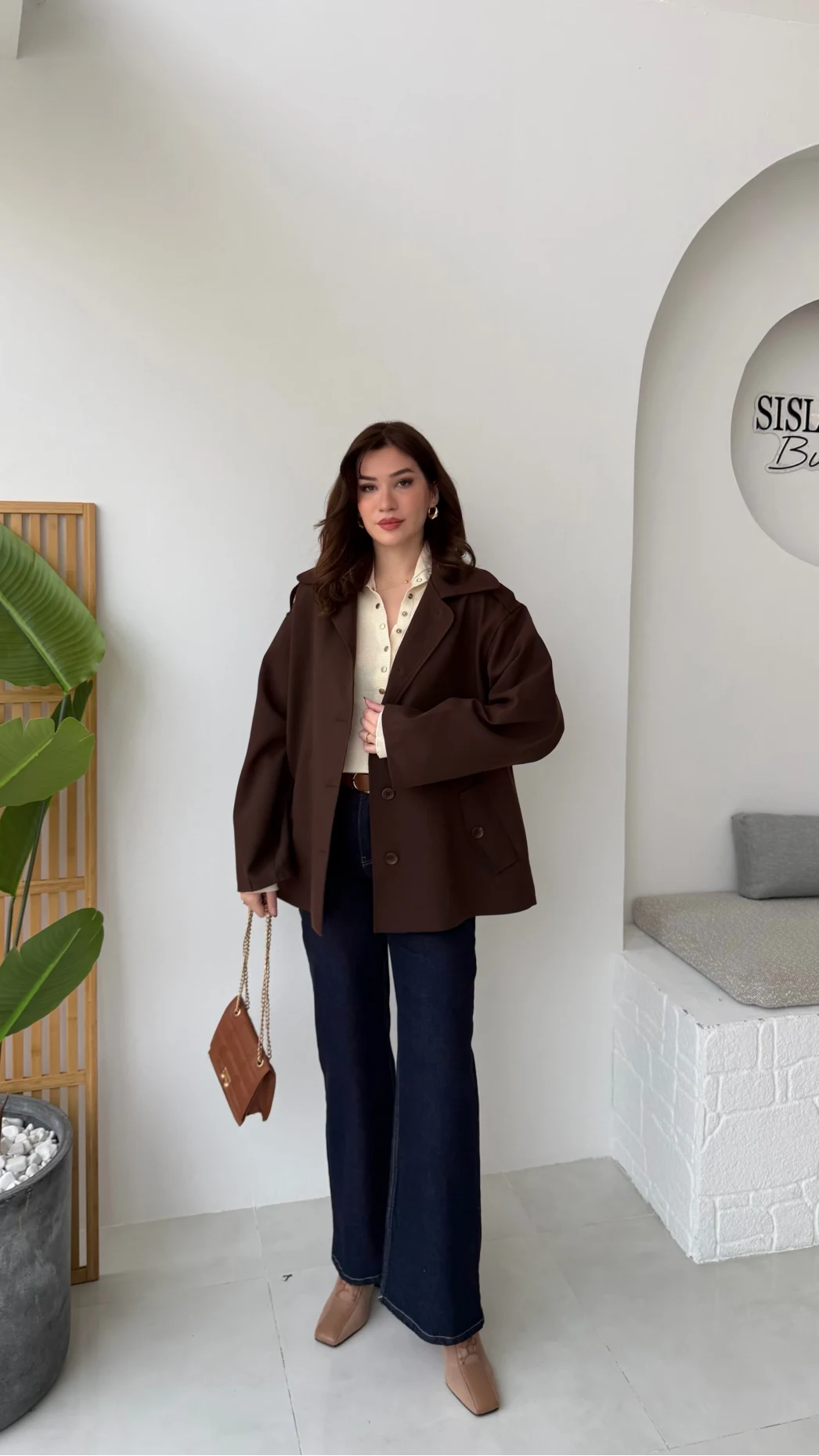 Katy Bağlamalı Trenç - Acı Kahve - Kod: 7651