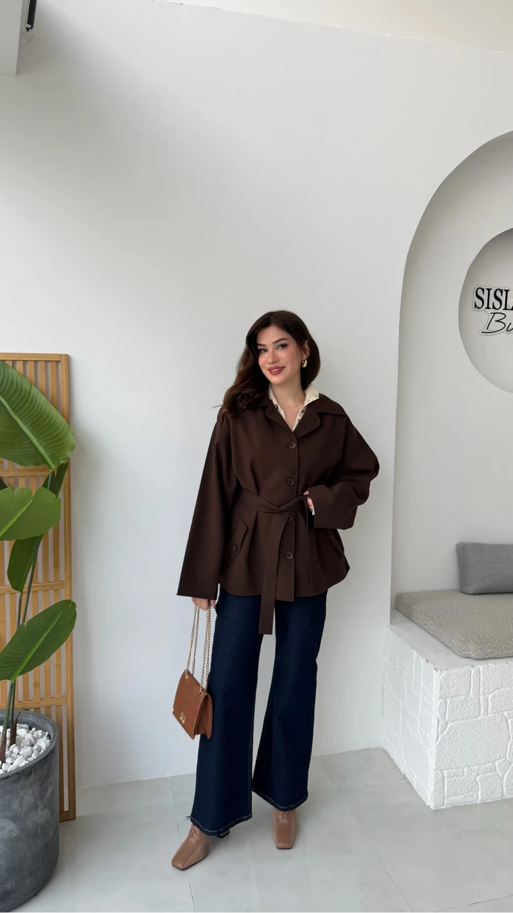 Katy Bağlamalı Trenç - Acı Kahve - Kod: 7651