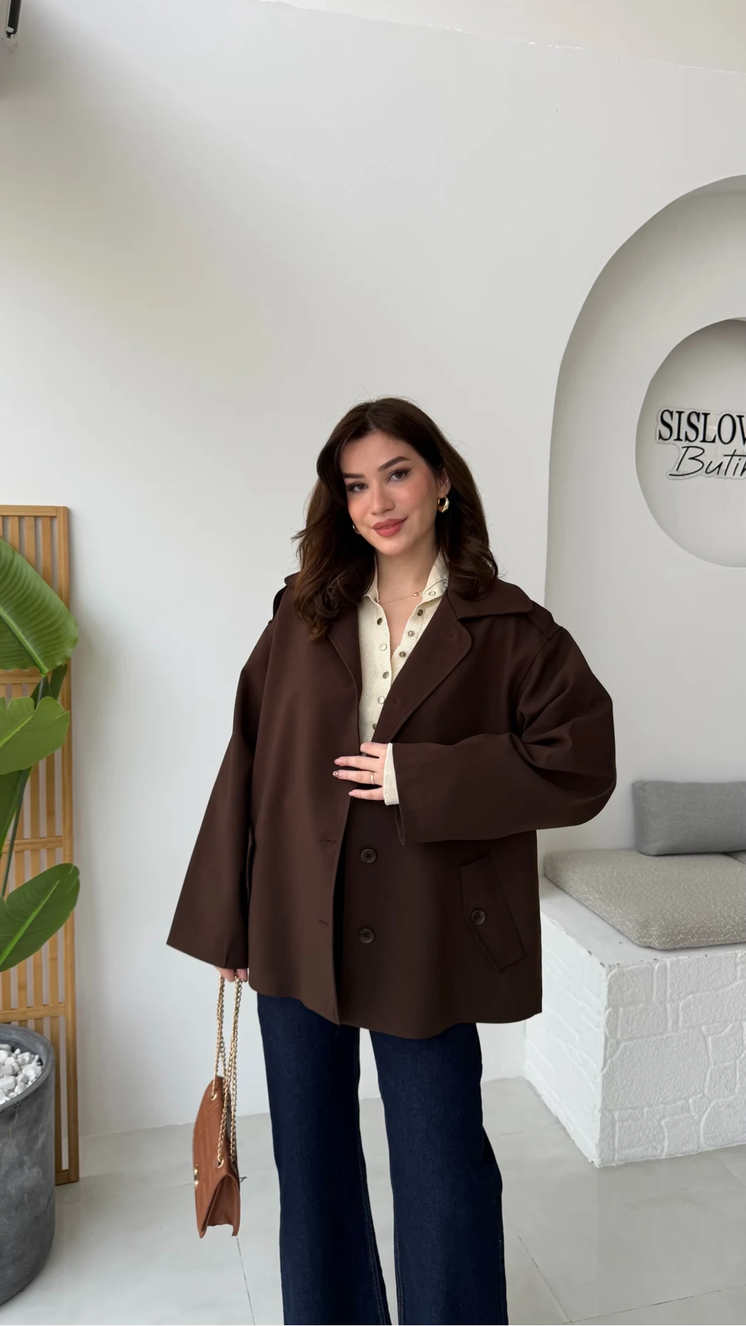 Katy Bağlamalı Trenç - Acı Kahve - Kod: 7651