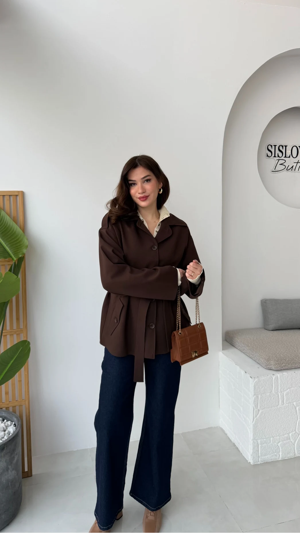 Katy Bağlamalı Trenç - Acı Kahve - Kod: 7651