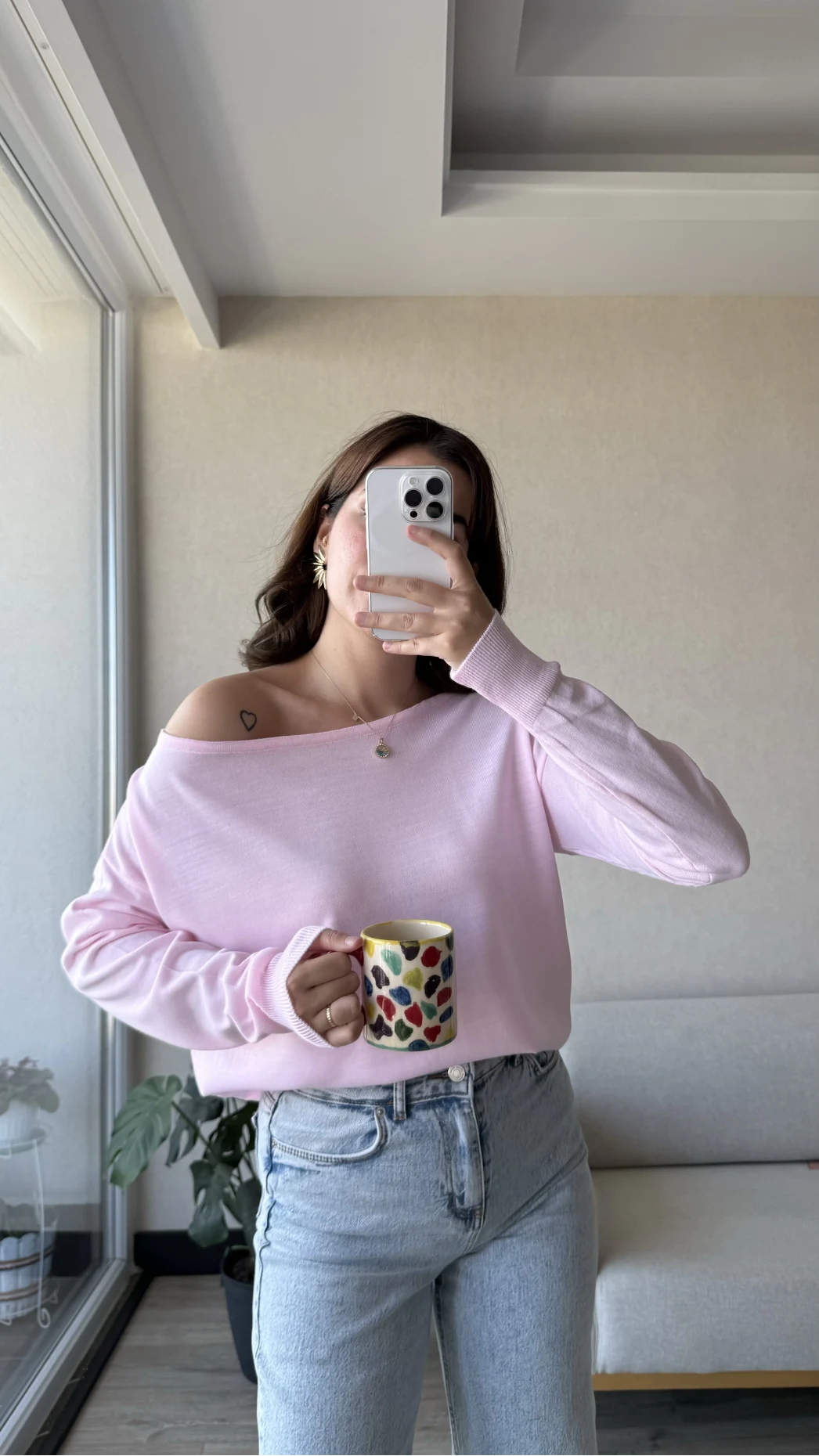 Kayık Yaka Pembe Triko