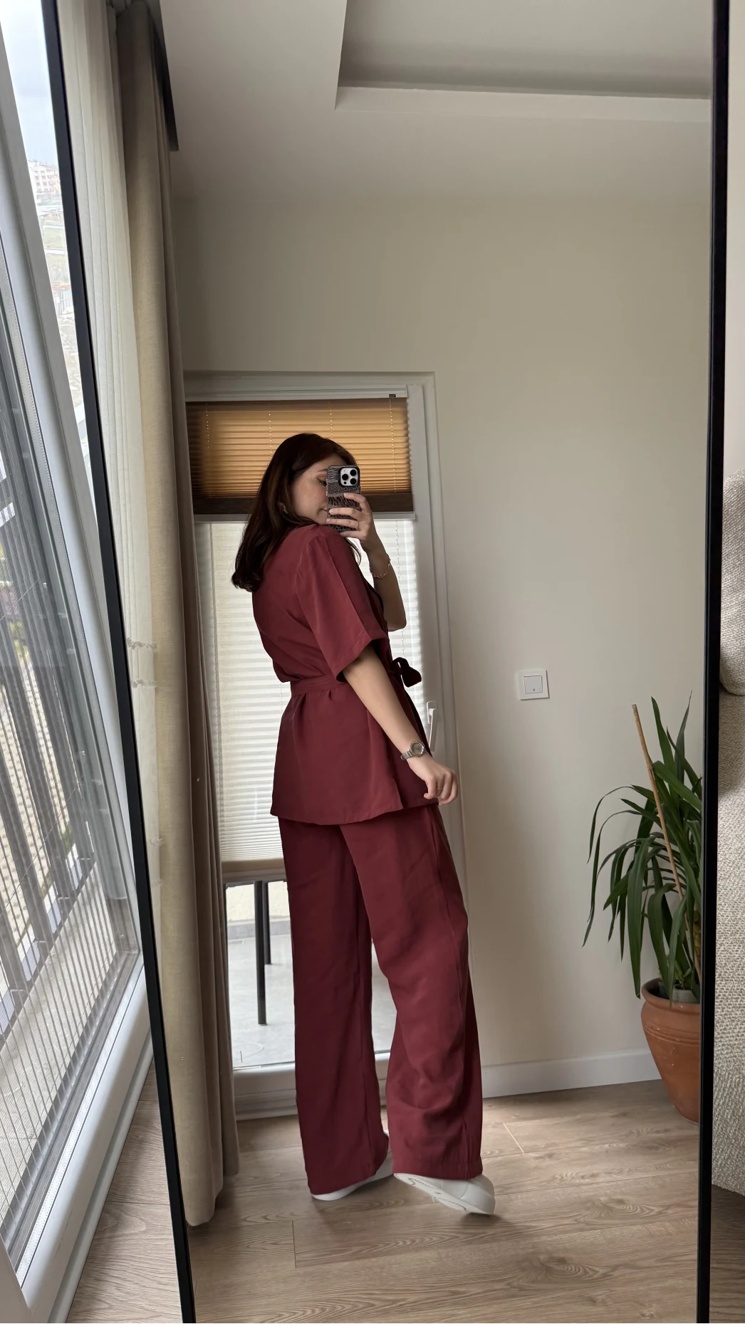 Kemdın Kısa Kollu Modal Kumaşlı Takım Bordo