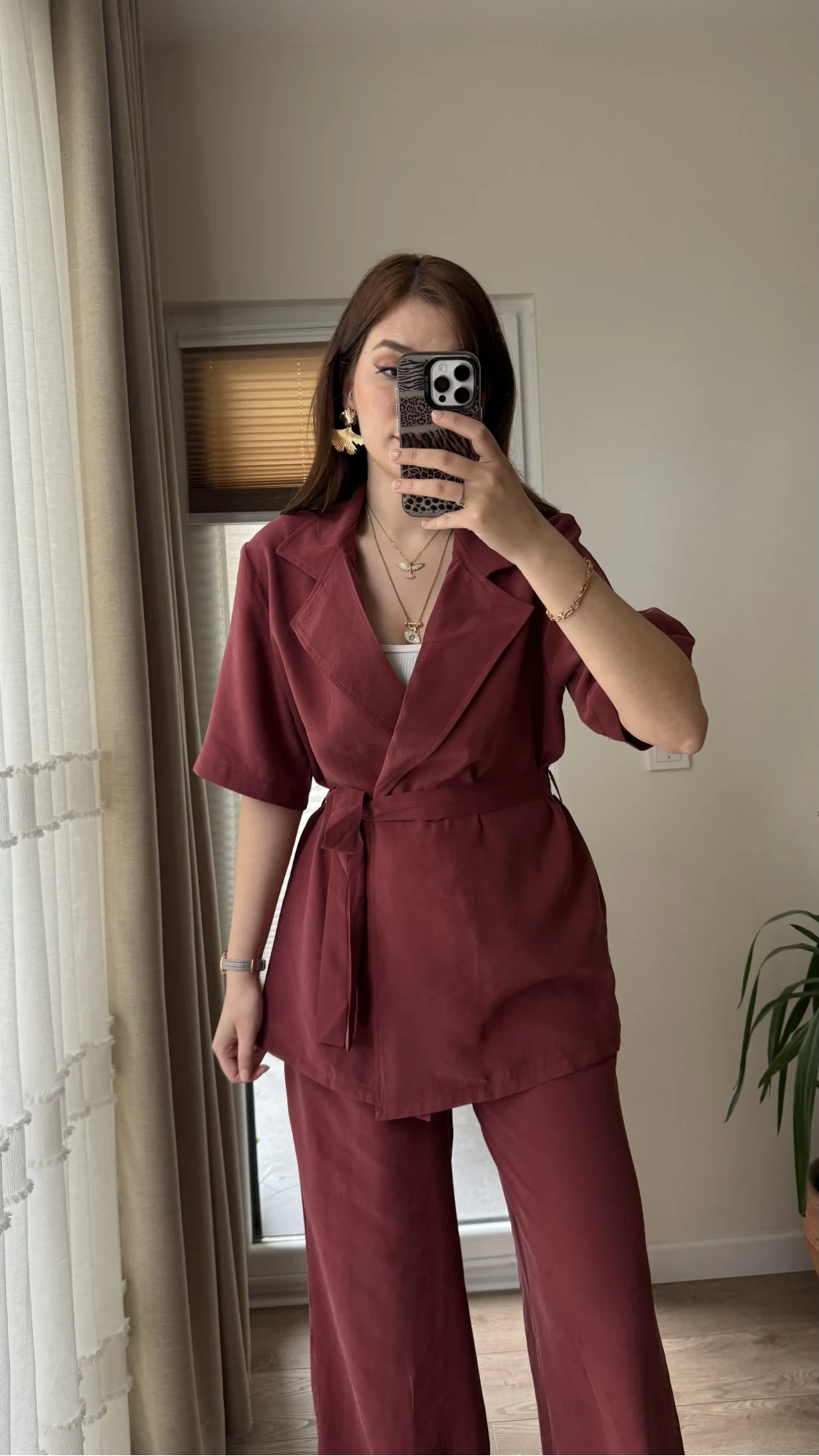 Kemdın Kısa Kollu Modal Kumaşlı Takım Bordo
