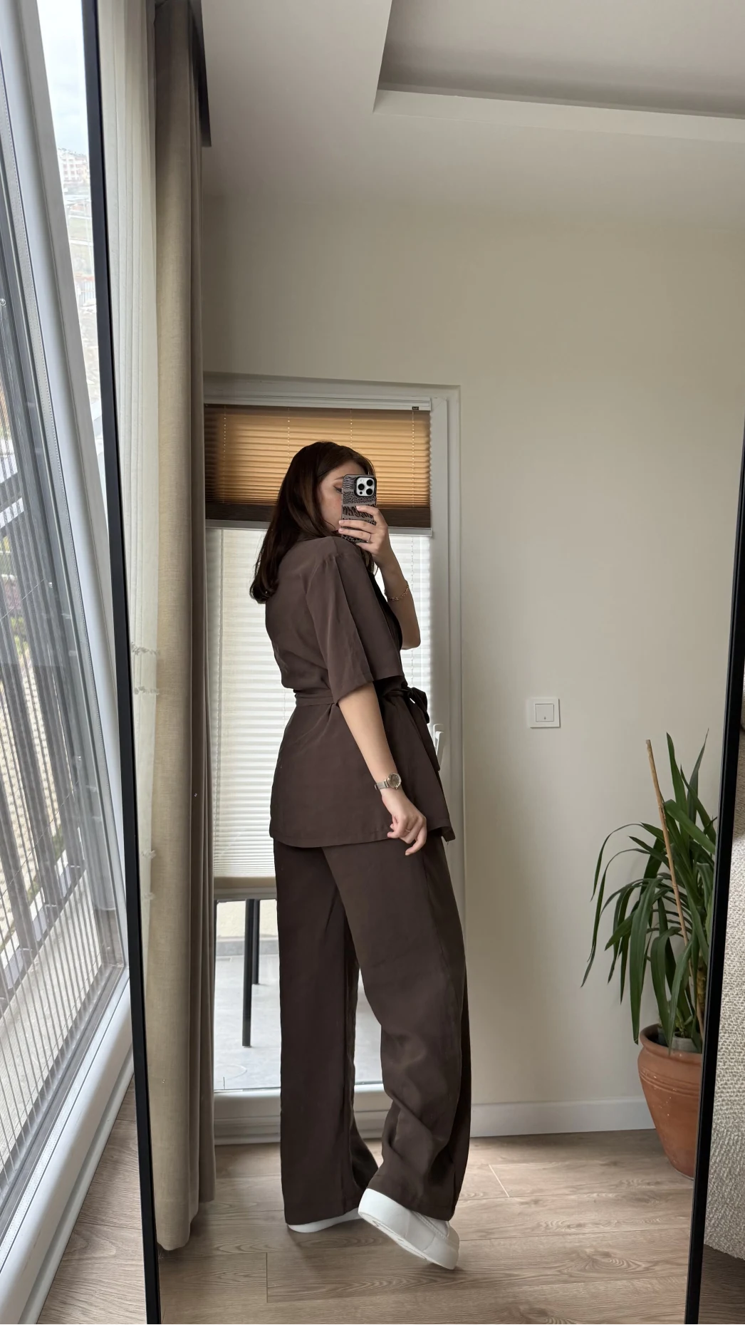 Kemdın Kısa Kollu Modal Kumaşlı Takım Kahve