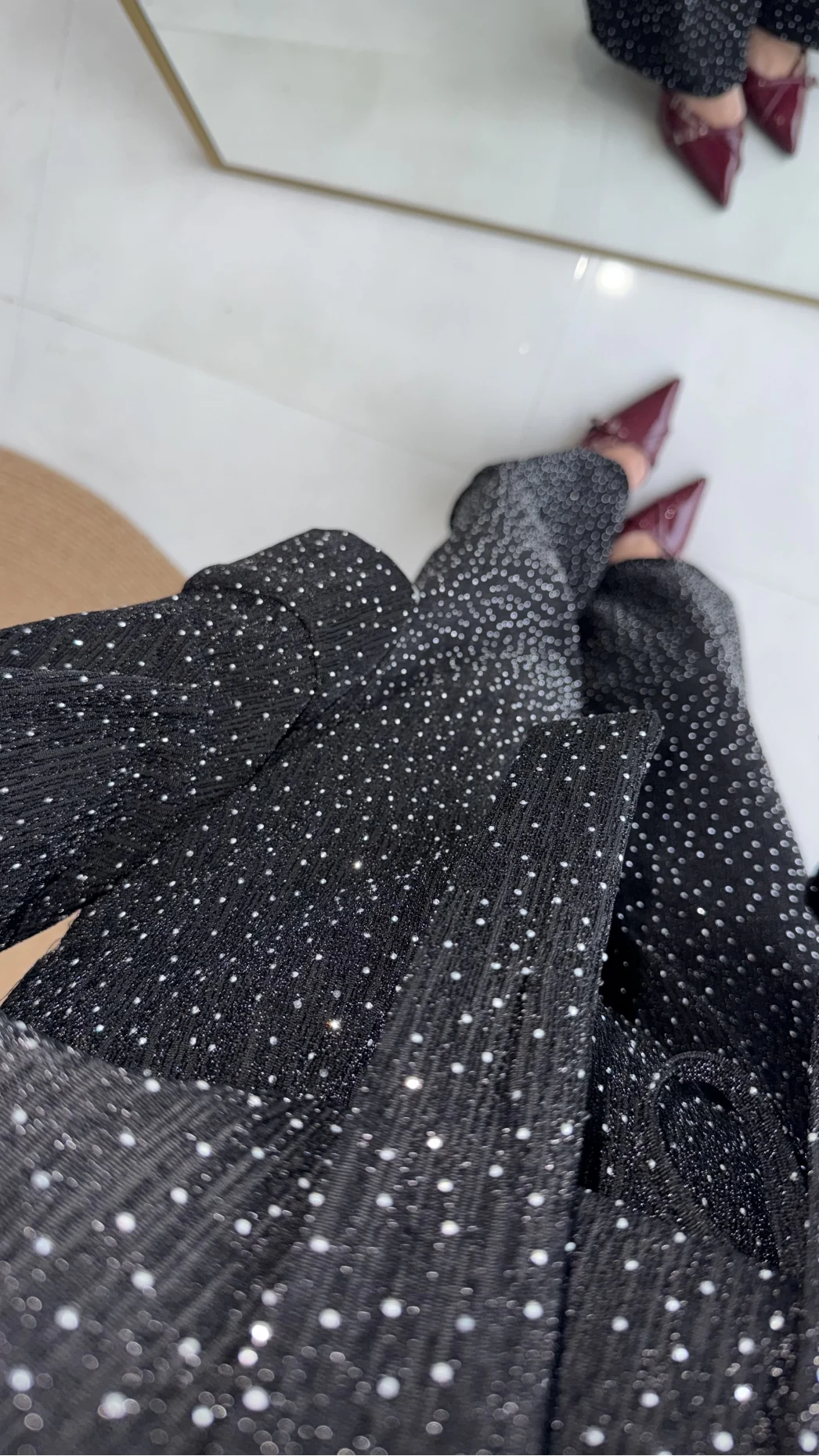 Kiara Taşlı Bağlamalı Gömlek Pantolon Takım - Siyah - Kod: 6025