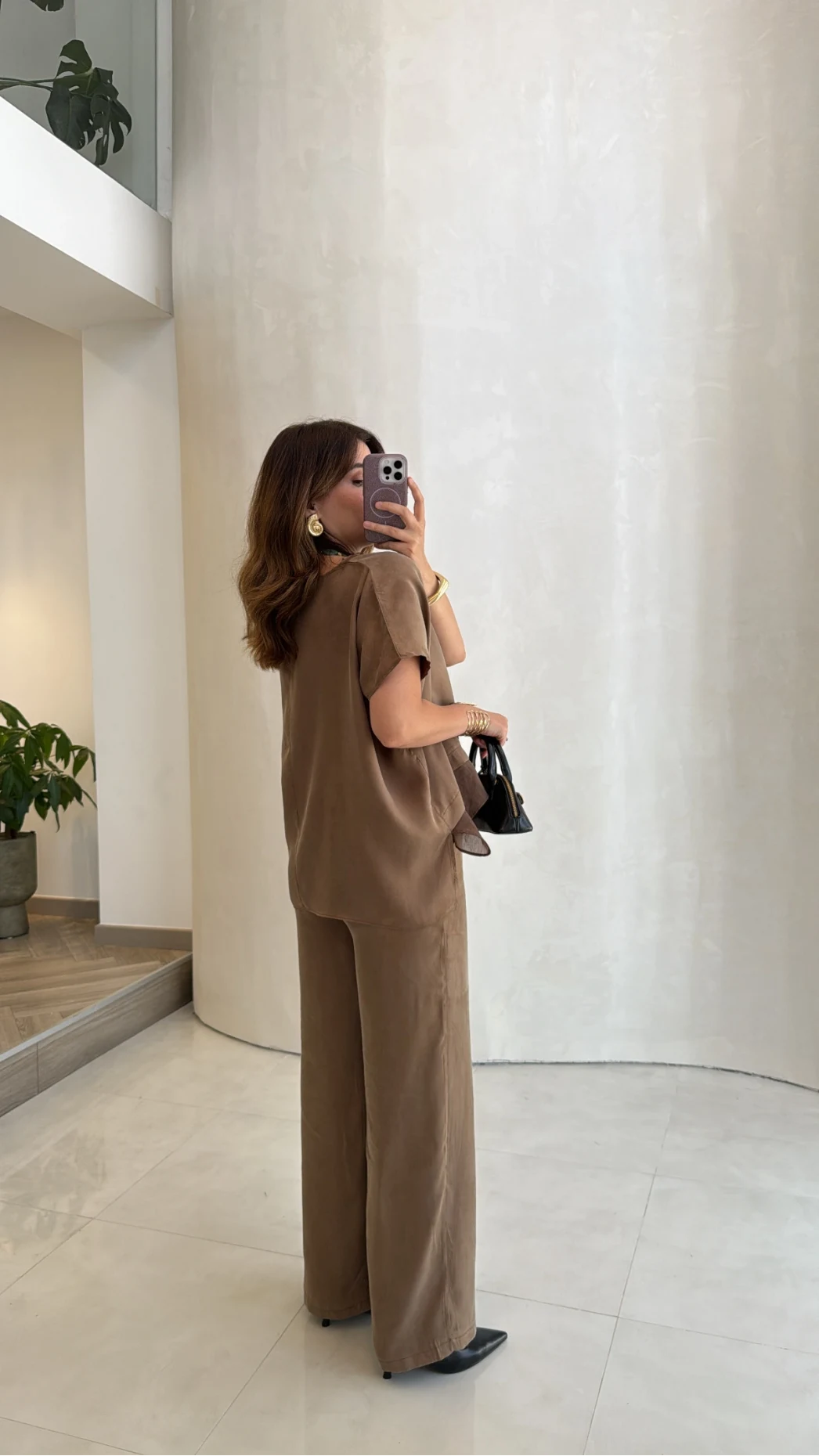 Kierra Bluz Pantolon Takım - Kahve - Kod: 51420