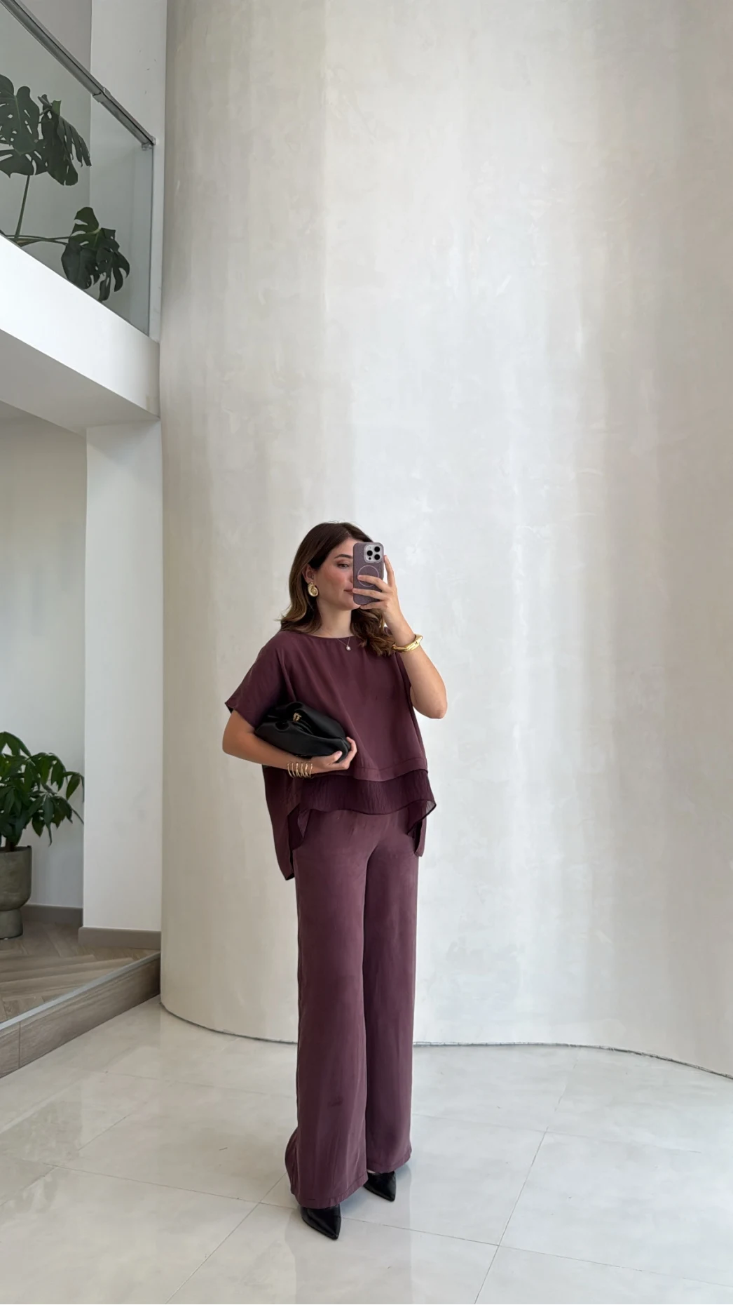 Kierra Bluz Pantolon Takım - Mürdüm - Kod: 51420