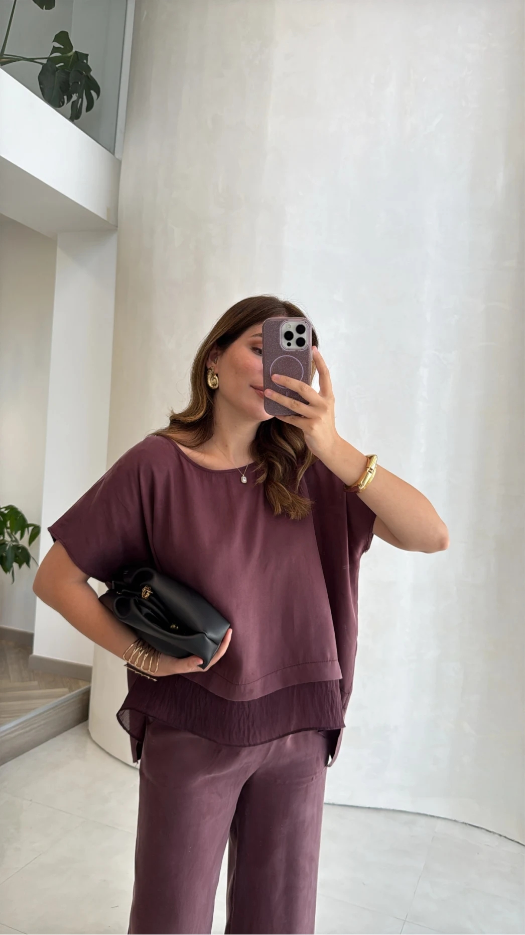 Kierra Bluz Pantolon Takım - Mürdüm - Kod: 51420