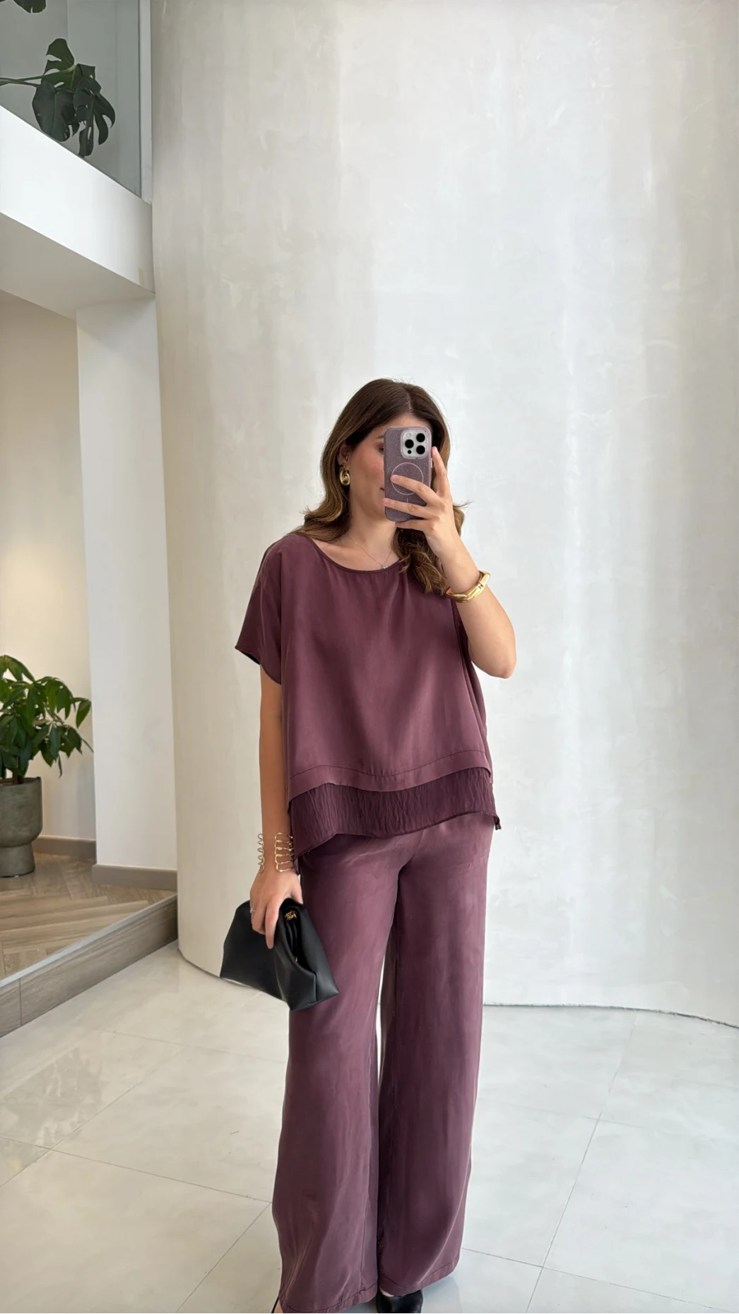 Kierra Bluz Pantolon Takım - Mürdüm - Kod: 51420