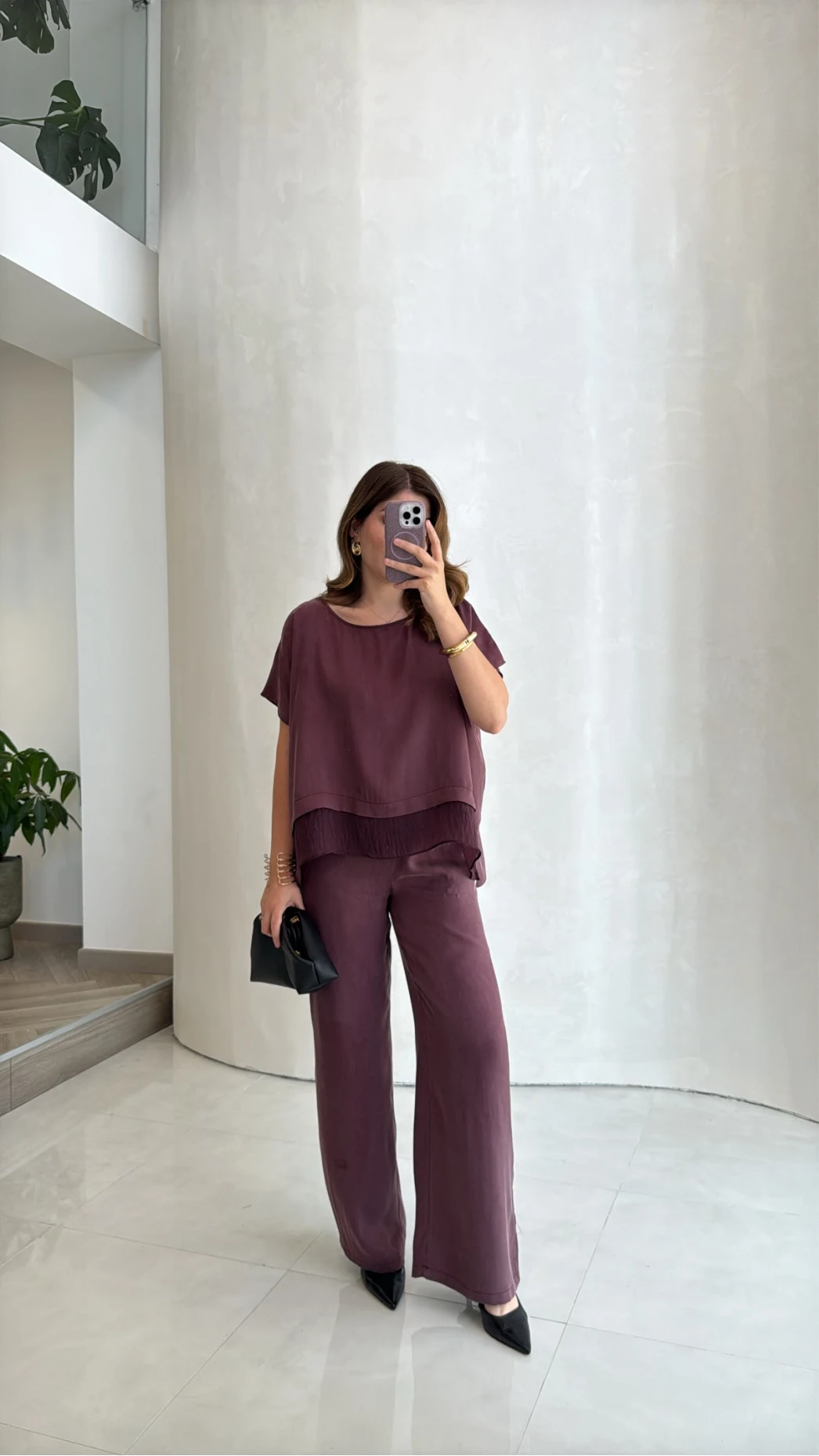 Kierra Bluz Pantolon Takım - Mürdüm - Kod: 51420