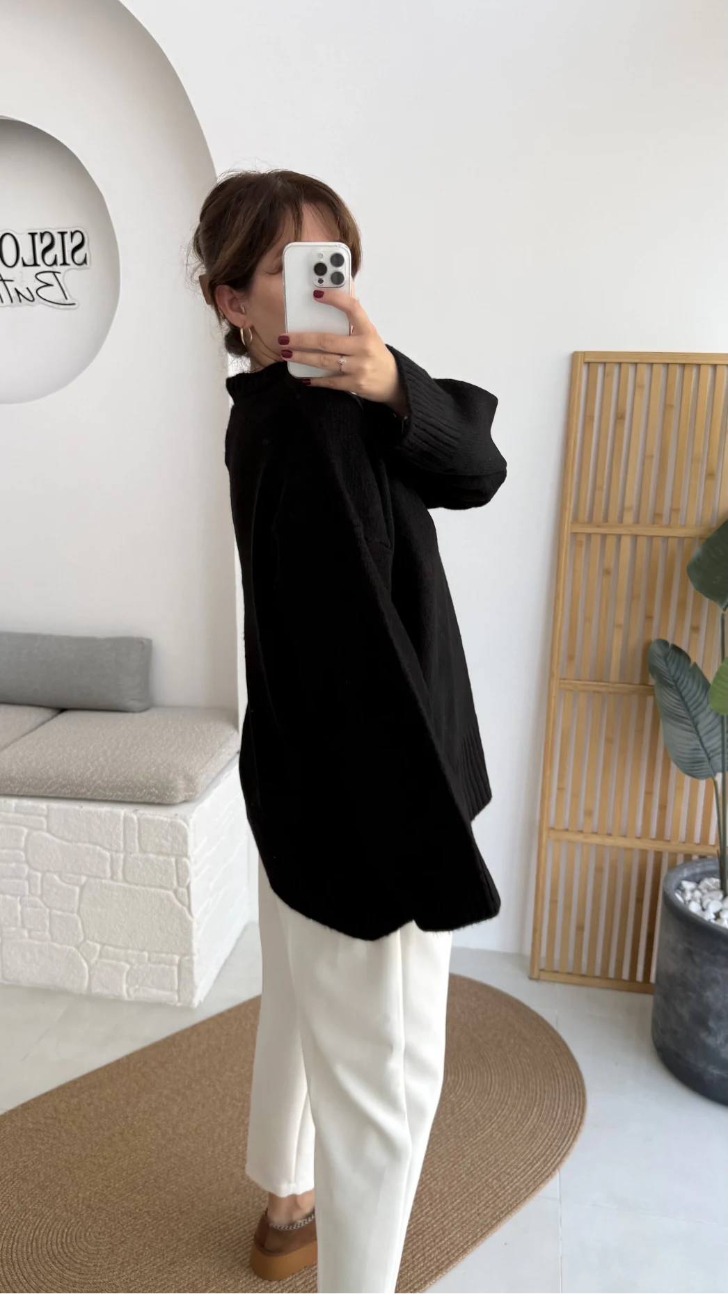 Kierra Örgü Kazak - Siyah