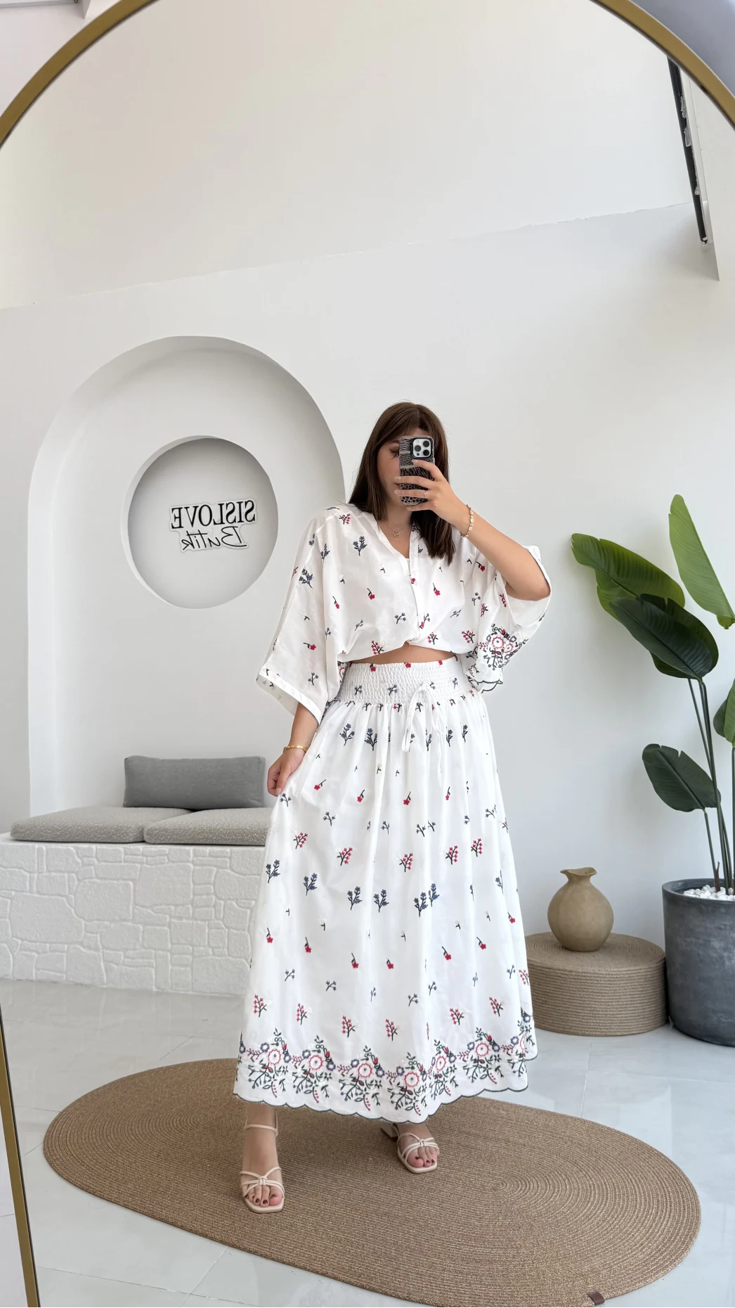 Kimono Etekli Çiçekli Takım - 3874