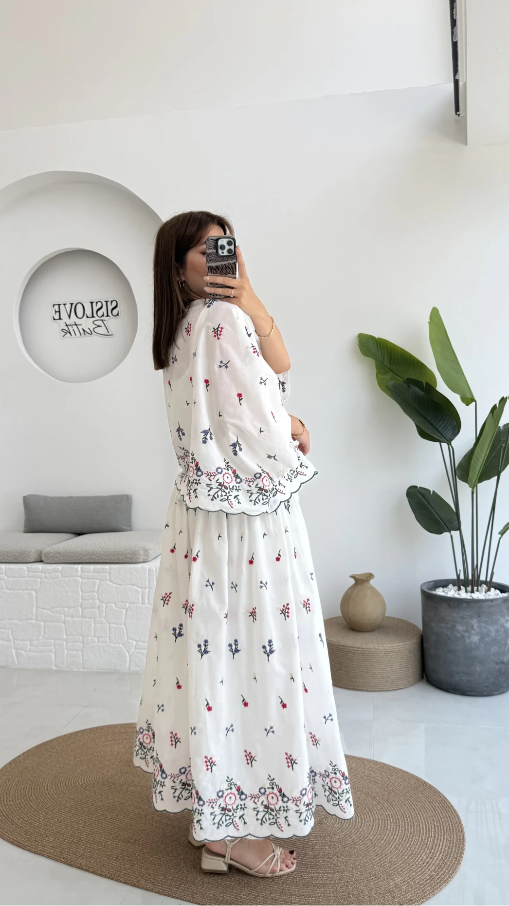 Kimono Etekli Çiçekli Takım - 3874