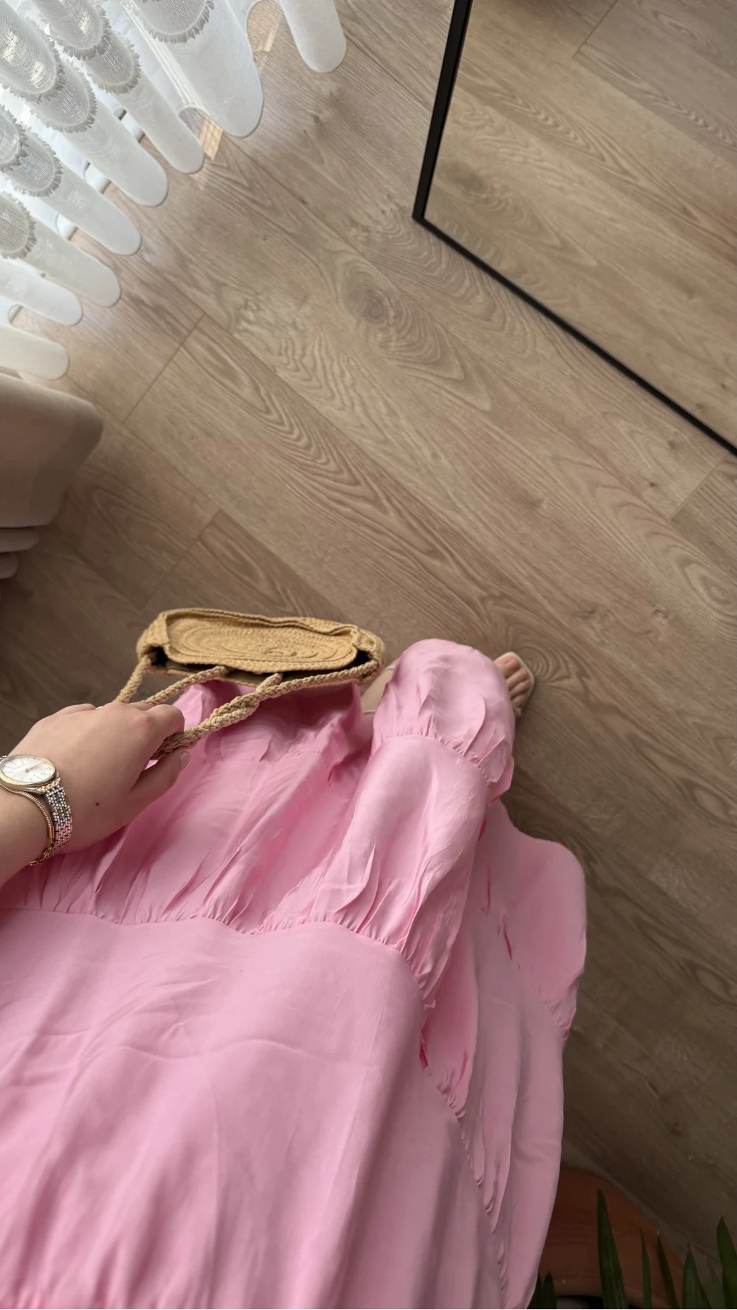 Kırışık Kat Kat Etek Pembe 5015