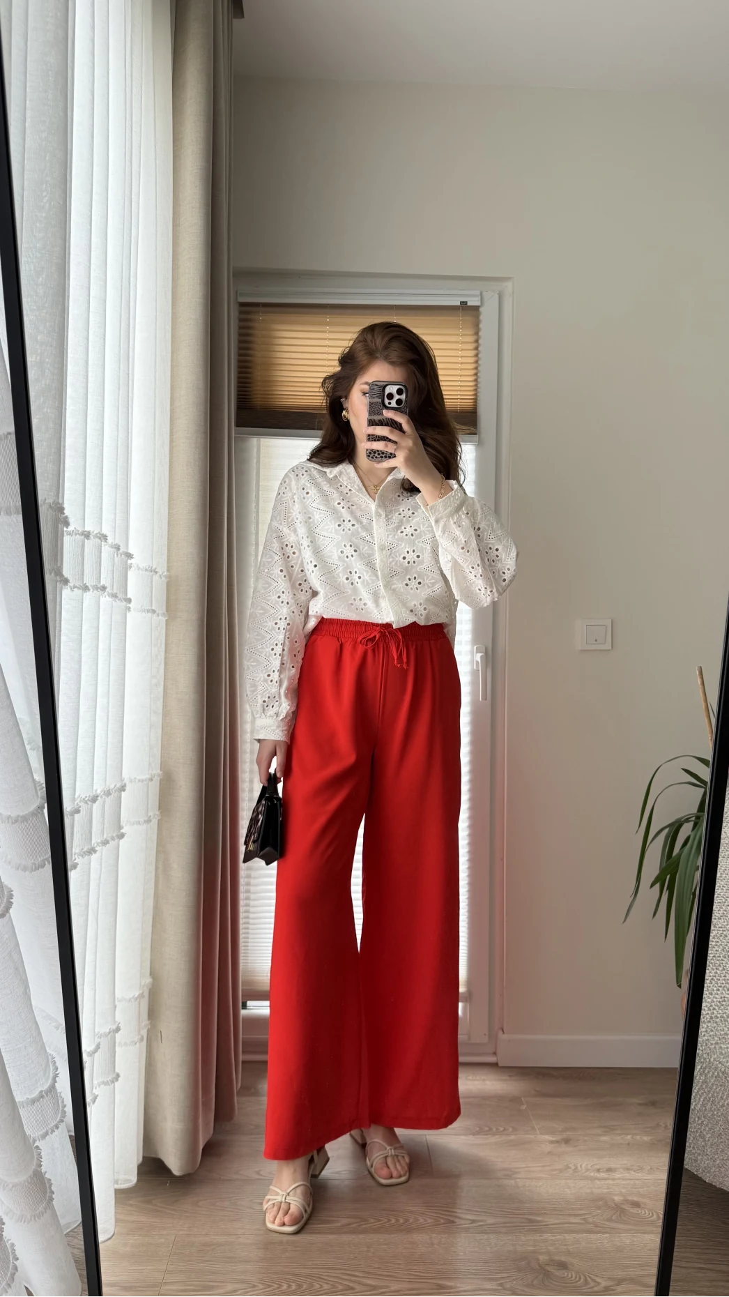 Kırmızı Tensel Pantolon