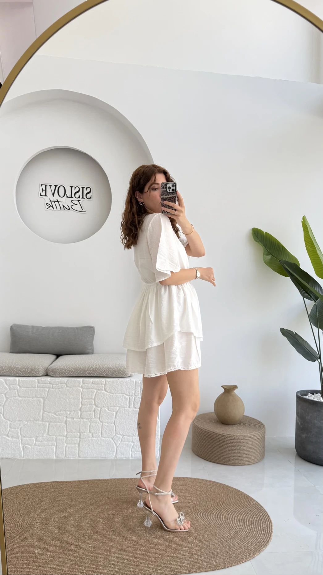 Kısa Elbise Kırık Beyaz - 3014