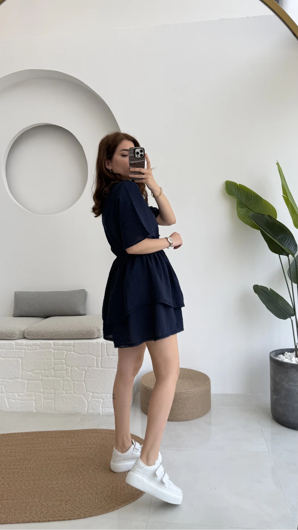 Kısa Elbise Lacivert - 3014