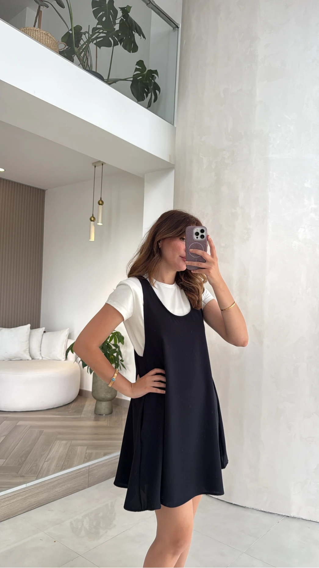 Kısa Kol T-Shirt Mini Elbise Takım - Lacivert - Kod: 4153