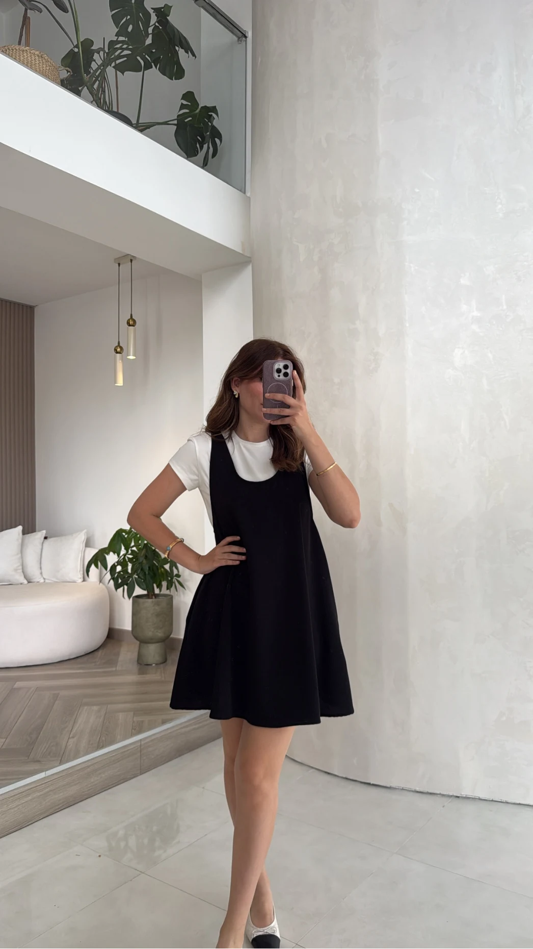 Kısa Kol T-Shirt Mini Elbise Takım - Siyah - Kod: 4153
