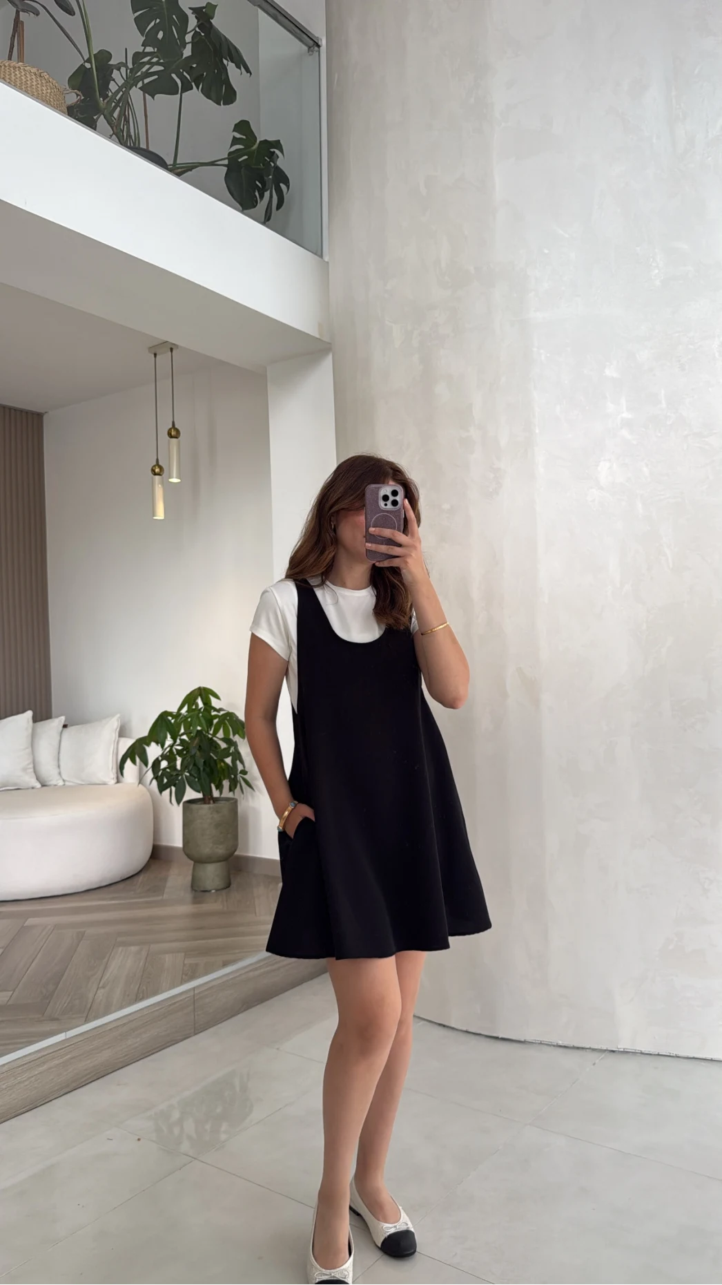Kısa Kol T-Shirt Mini Elbise Takım - Siyah - Kod: 4153