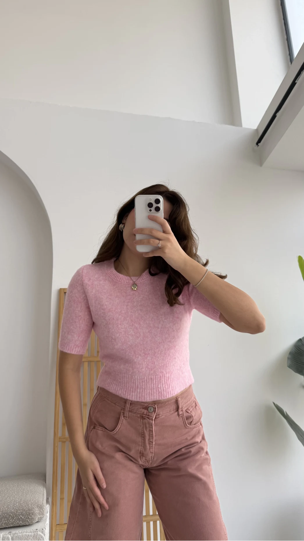Kısa Kollu Triko Pembe Kod: 9037