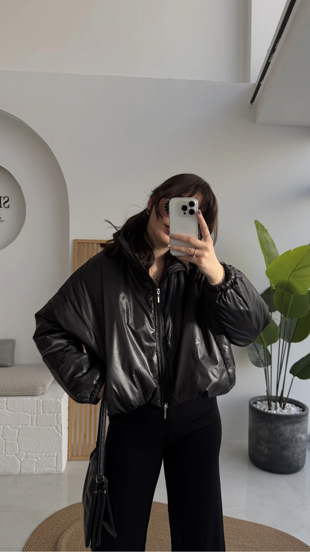 Kısa Şişme Mont - Siyah - Kod: 9596