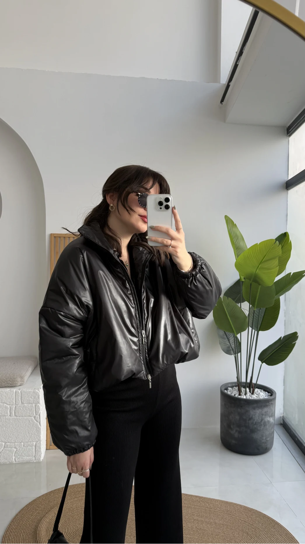 Kısa Şişme Mont - Siyah - Kod: 9596