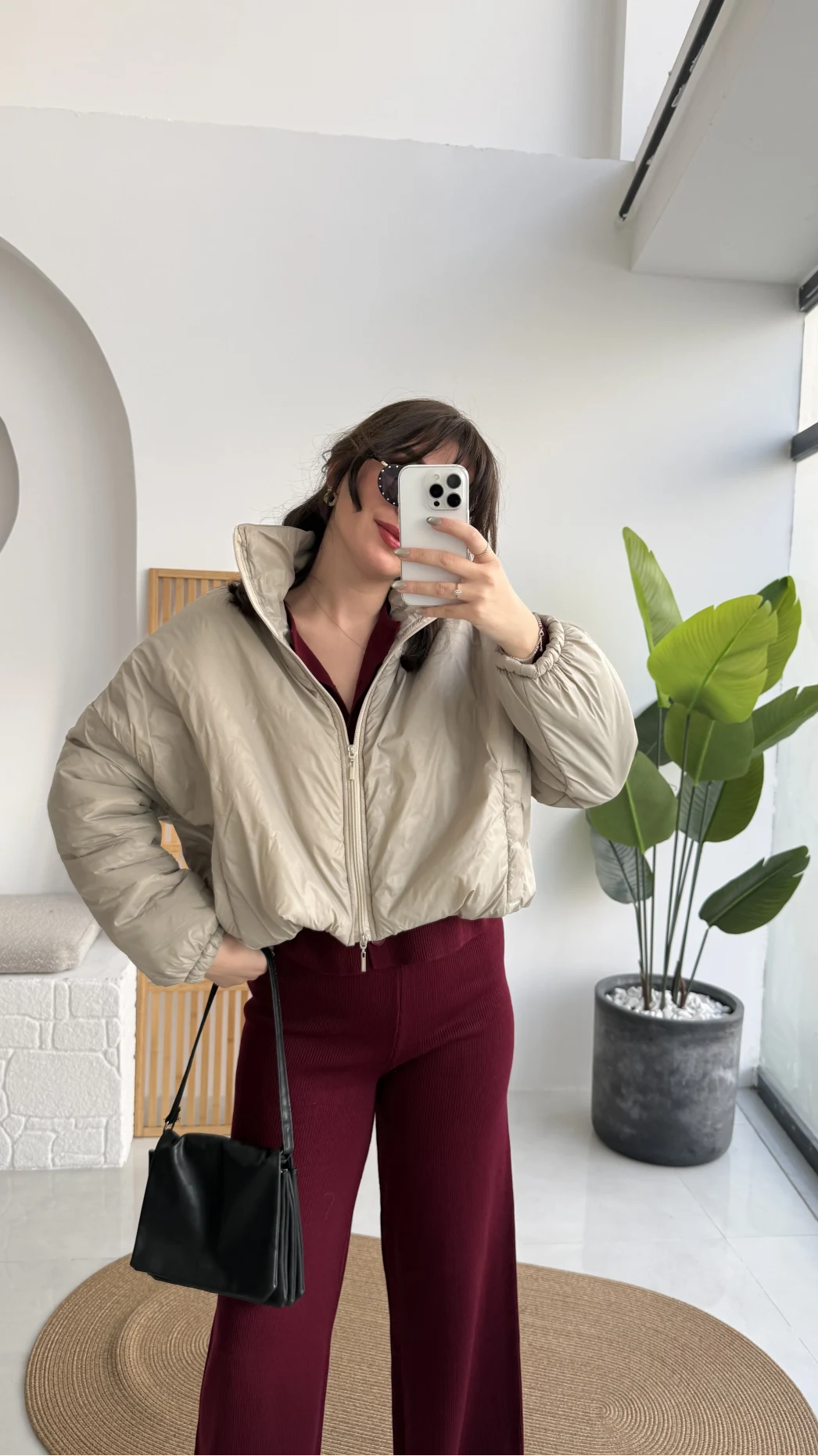 Kısa Şişme Mont - Vizon - Kod: 9596